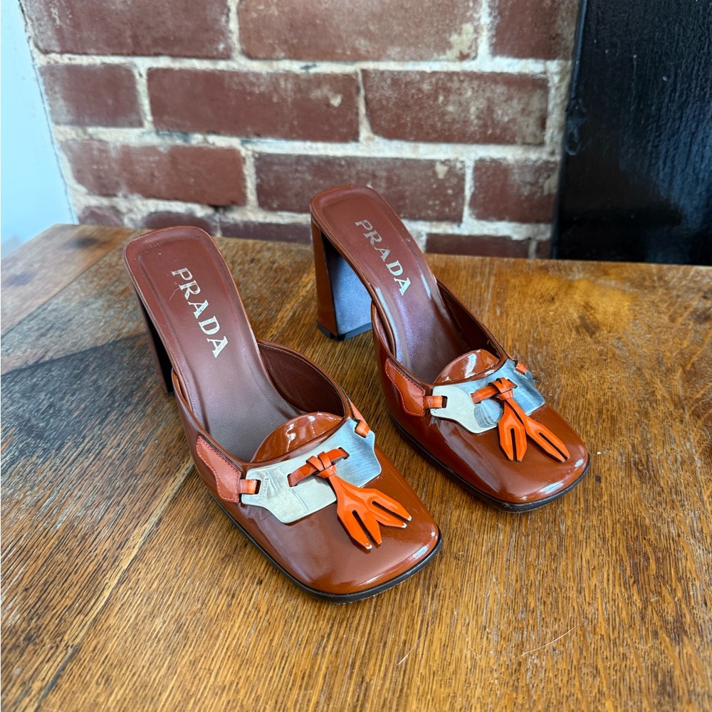 Prada Women's Patent Leather Mules